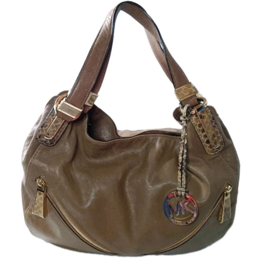 Michael Kors Leather Shoulder Tote Large Handbag Retail $375 - Picture 4 of 11